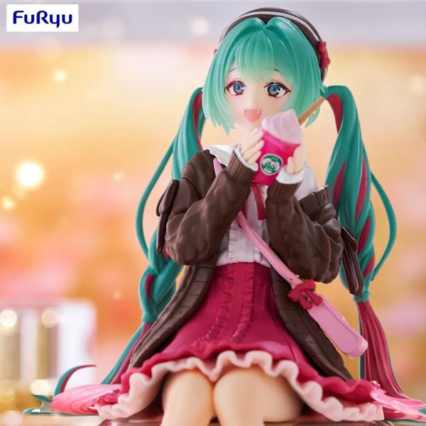 FuRyu Vocaloid Hatsune Miku Autumn Date Pink Color Version Noodle Stopper Figure